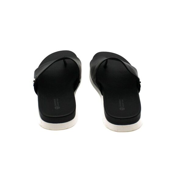 Cristeena Womens Faux Leather Embellished Slide Sandals - Picture 3 of 8